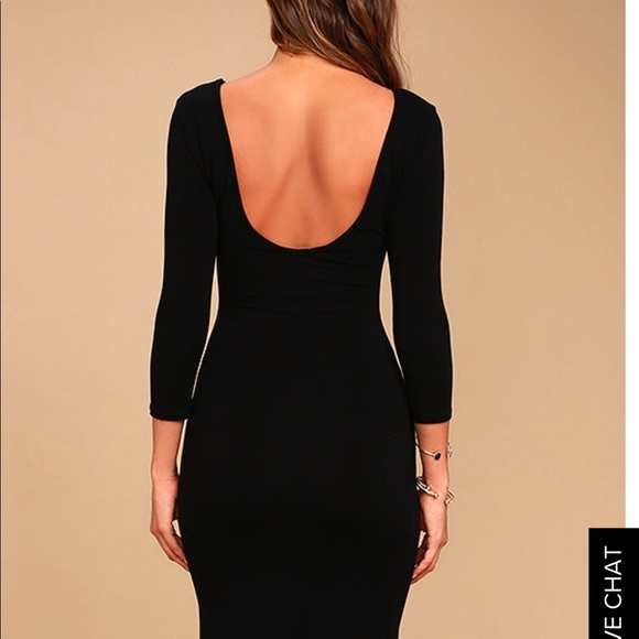 Lulus all black bodycon dress - Picture 2 of 4